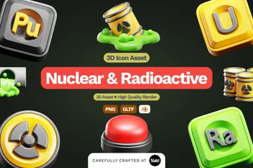 Nuclear e Radioativo Pacote de Icon 3D