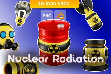핵 방사선 3D Icon 팩