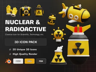 핵 및 방사성 3D Icon 팩