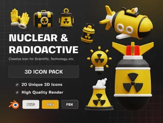 Nuclear e Radioativo Pacote de Icon 3D