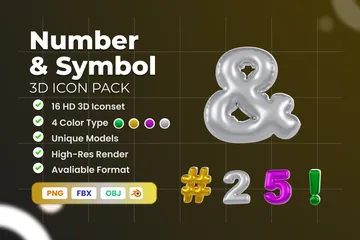 Number & Symbol 3D Illustration Pack