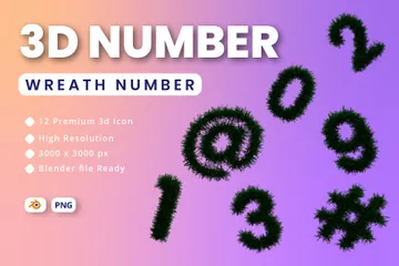 Number Wreath 3D Illustration Pack