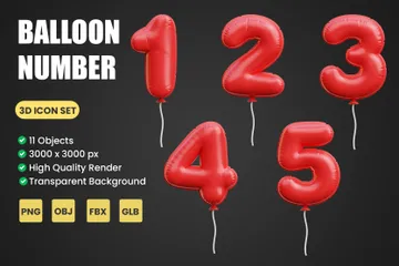 Número do balão Pacote de Icon 3D