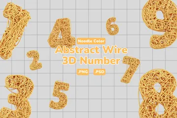 Numéro de nouilles abstraites Pack 3D Icon