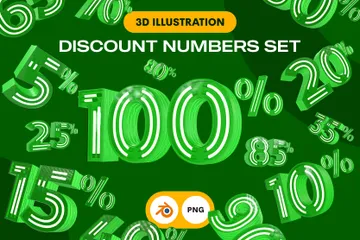 Numéros de réduction Pack 3D Icon