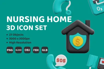 Nursing Home 3D Icon Pack