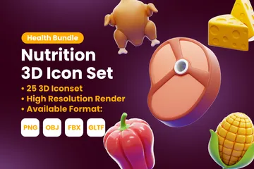 Nutrition 3D Icon Pack