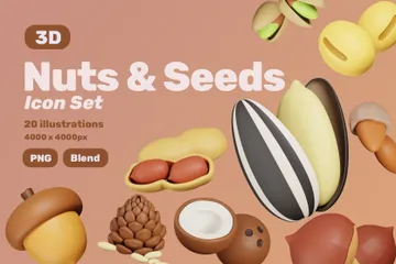 Nuts & Seeds 3D Icon Pack