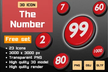 Free O número Pacote de Icon 3D