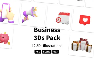 Geschäft 3D Illustration Pack