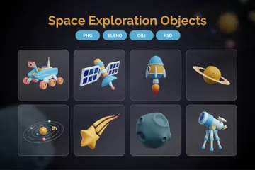 Objetos de exploração espacial Pacote de Icon 3D