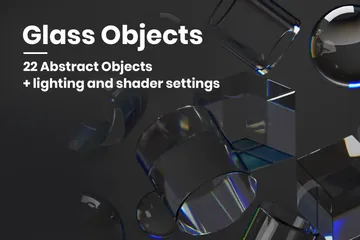 Objetos de vidrio abstractos Paquete de Icon 3D