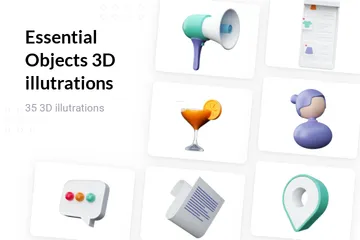 Objetos esenciales Paquete de Illustration 3D