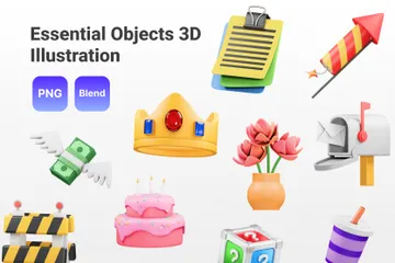 Objetos Essenciais Pacote de Icon 3D