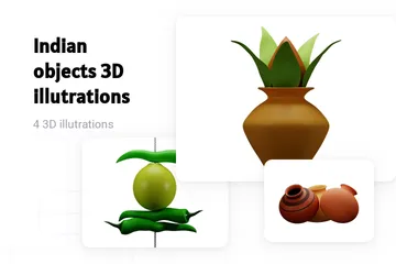 Free Objetos indios Paquete de Illustration 3D