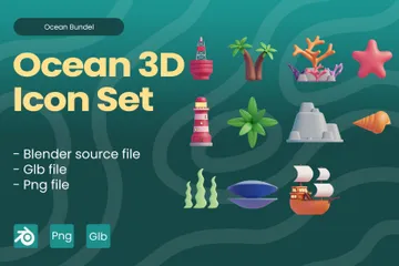 Ocean 3D Icon Pack