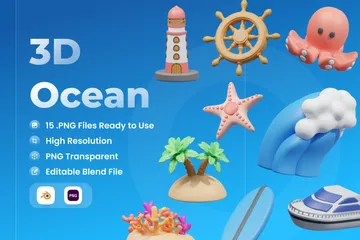 Ocean 3D Icon Pack