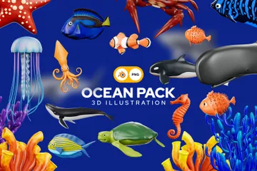 Ocean 3D Icon Pack
