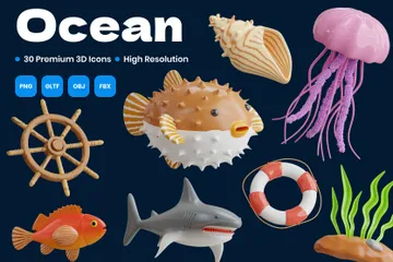 Oceano Pacote de Icon 3D