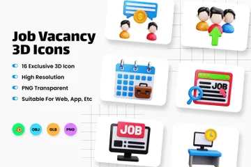 Vacante de trabajo Paquete de Icon 3D