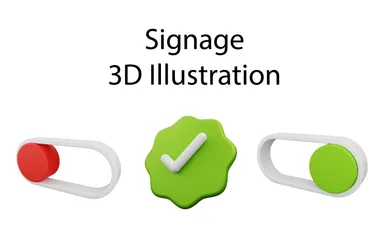 Öffentliche Beschilderung 3D Icon Pack