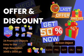 Offer And Discount 3D Icon Pack