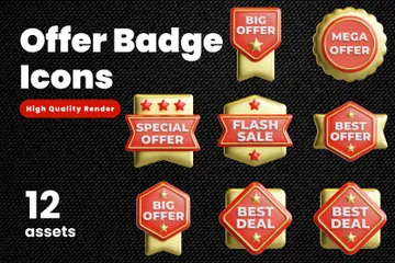 Offer & Sale Badge 3D Icon Pack