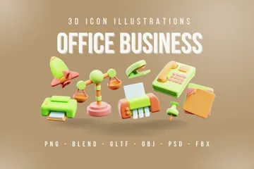 オフィスビジネス 3D Iconパック