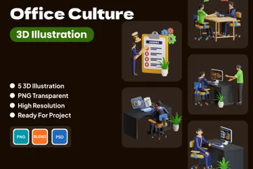Office Culture 3D Illustration Pack