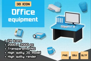 Office Equipment 3D Icon Pack