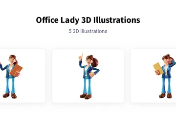 Office Lady 3D Illustration Pack