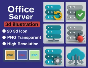 Office Server 3D Icon Pack