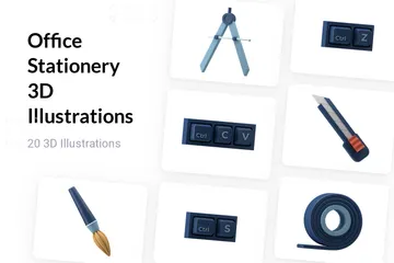 Office Stationery 3D Illustration Pack