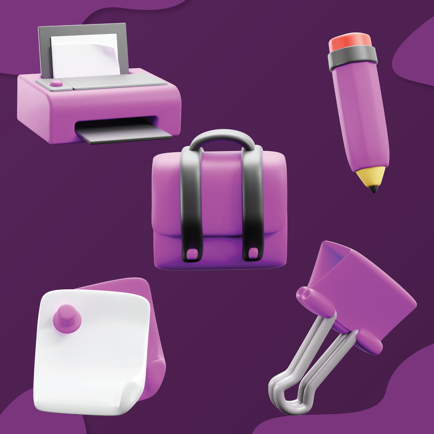 Premium Office Stuff 3D Illustration pack from Interiors 3D Illustrations