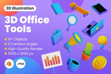 Free Office Tools 3D Illustration Pack