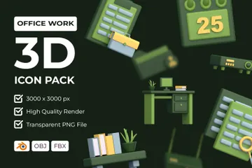 Office Work 3D Icon Pack