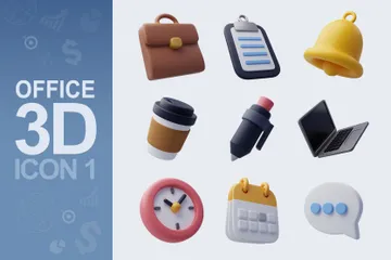 Oficina y negocio Paquete de Icon 3D