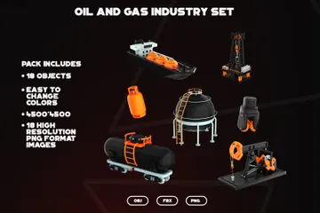 Oil And Gas Industry Set 3D Icon Pack