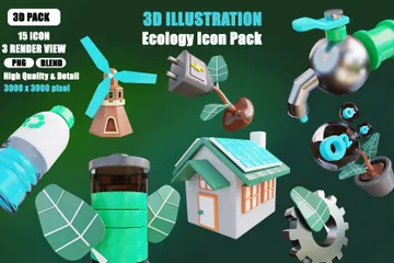 Ökologie 3D Icon Pack