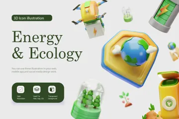 Ökologie und Energie 3D Icon Pack