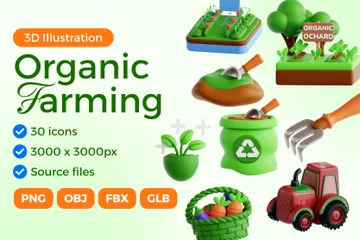 Biologische Landwirtschaft 3D Icon Pack