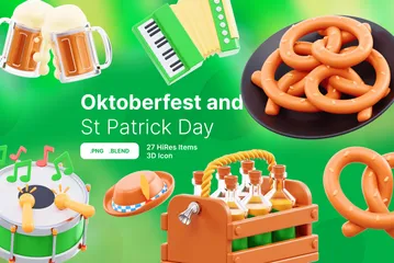 Oktoberfest St. Patrick's Day 3D Icon Pack