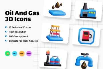 Öl und Gas 3D Icon Pack