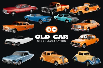 Old Car 3D Icon Pack