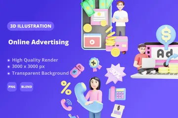Online Advertising 3D Illustration Pack