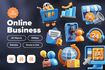 Online Business 3D Icon Pack