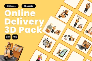 Online Delivery 3D Illustration Pack