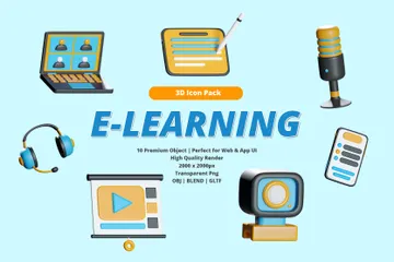 Online Education 3D Icon Pack