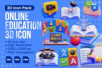 Online Education 3D Icon Pack