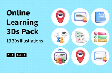 Online Learning 3D Icon Pack